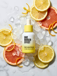 DOC BERGER EFFECT Fruit Acid Peeling is for anyone looking for the best exfoliator to combat pigmentation spots, age spots, large pores, and an uneven complexion. Glycolic acid, an AHA, exfoliates the skin’s surface, while salicylic acid, a BHA, helps dissolve excess sebum in the pores. Regular use promotes a clearer, smoother, and visibly more radiant complexion without mechanical scrubbing.