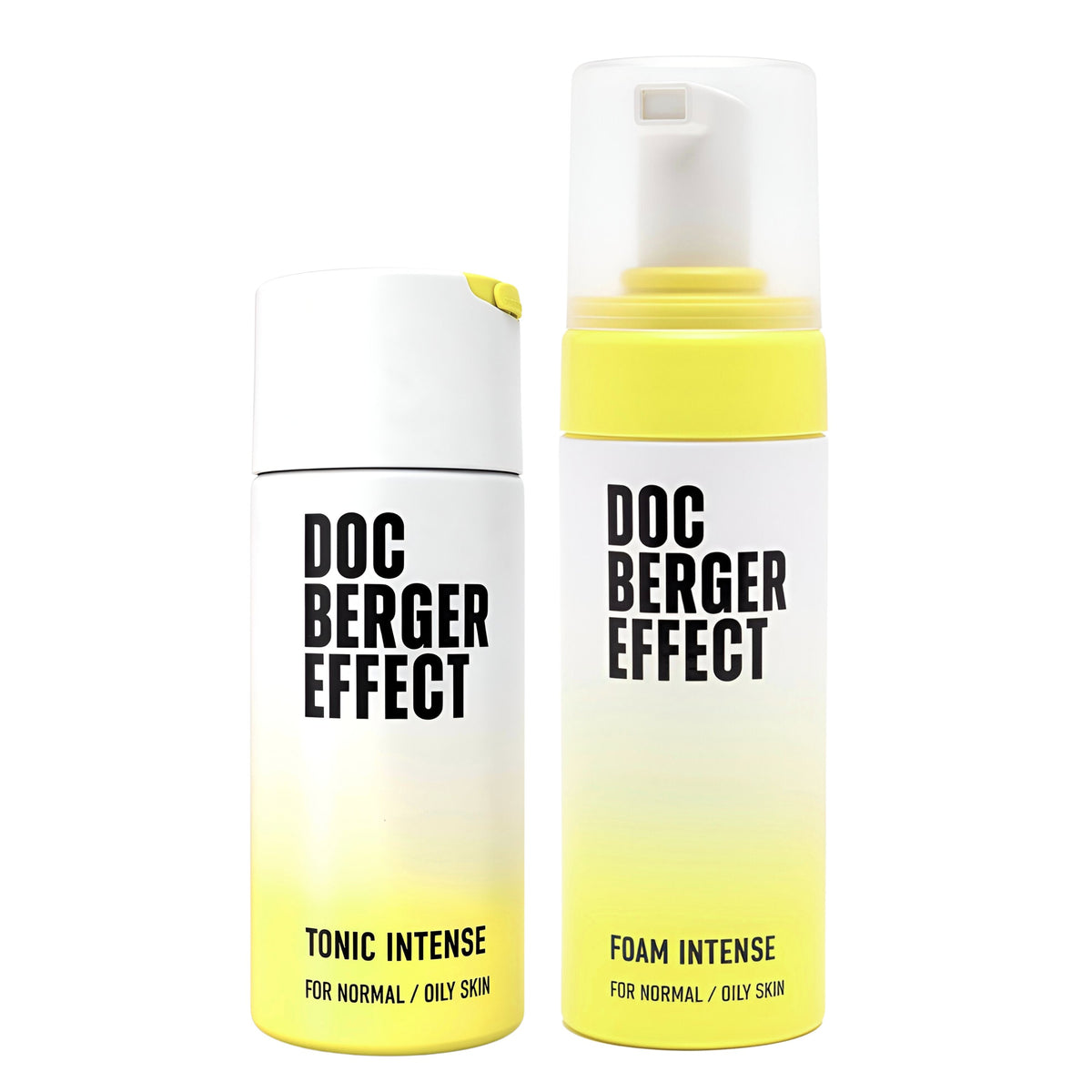 DOC BERGER EFFECT Cleansing Set mit Foam Intense Reinigungsschaum und Tonic Intense Gesichtstonic – porentiefe Gesichtsreinigung zur Entfernung von Talg, Make-up und Umweltrückständen für klare, ausgeglichene Haut.