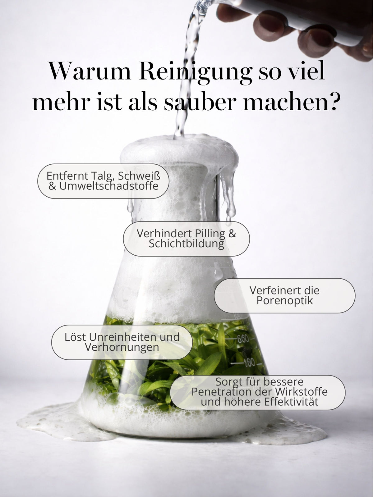 DOC BERGER EFFECT Foam Intense entfernt Talg, Schweiß und Rückstände, löst Unreinheiten und Verhornungen und bereitet die Haut auf eine optimale Aufnahme nachfolgender Wirkstoffpflege vor.
