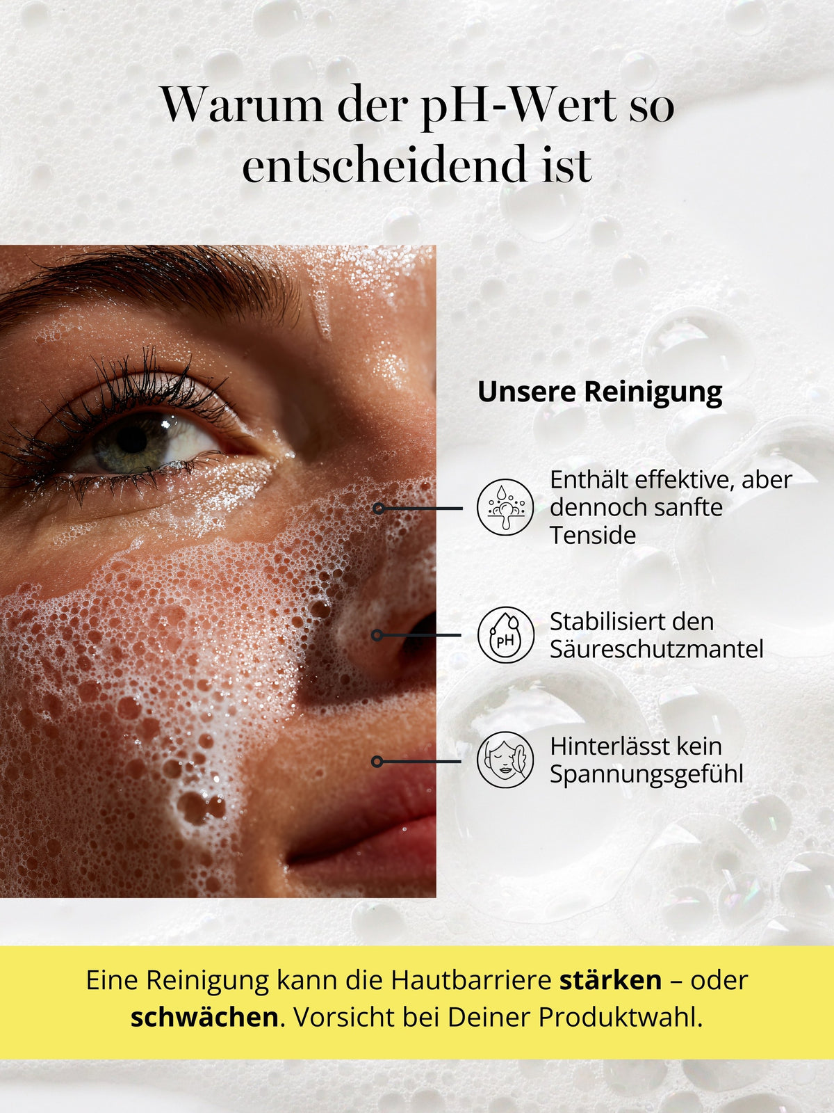 DOC BERGER EFFECT Foam Intense Reinigungsschaum stabilisiert den pH-Wert der Haut und unterstützt die Hautbarriere