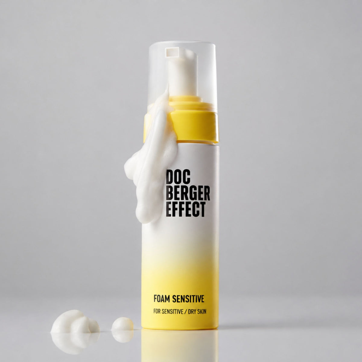 DOC BERGER EFFECT Foam Sensitive für die sanfte Gesichtsreinigung sensibler und trockener Haut sowie zur Unterstützung einer ausgeglichenen Hautbarriere.