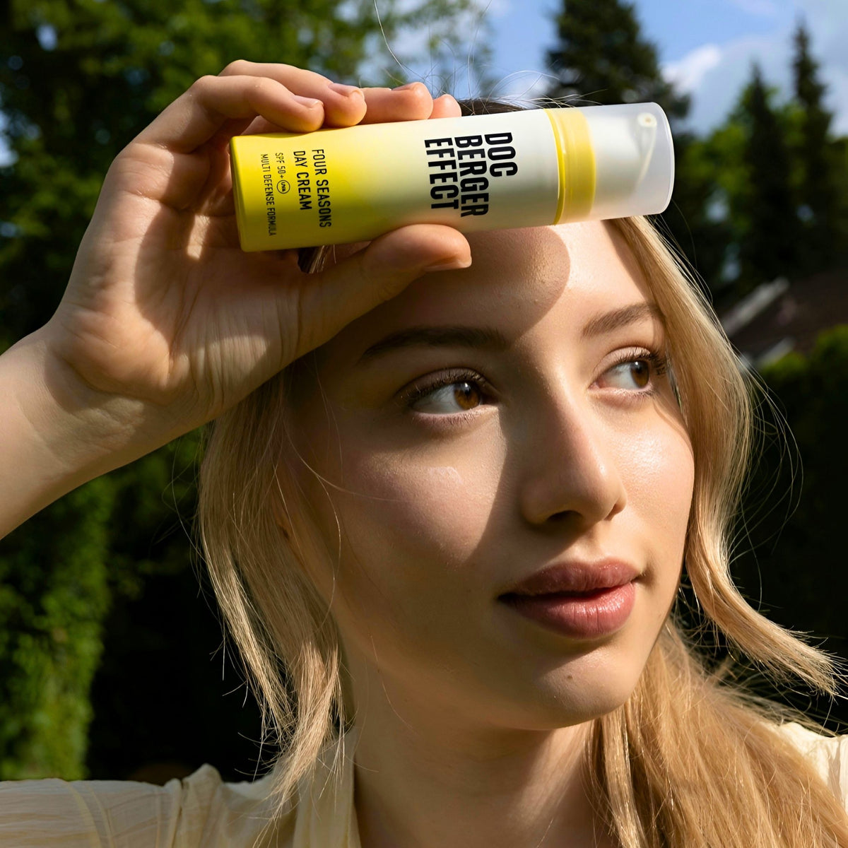 DOC BERGER EFFECT Four Seasons Day Cream SPF 50+ as daily facial sun protection—a nourishing day cream with a high sun protection factor to protect against UV-induced skin aging, dark spots, and premature wrinkles, leaving your skin protected and nourished.