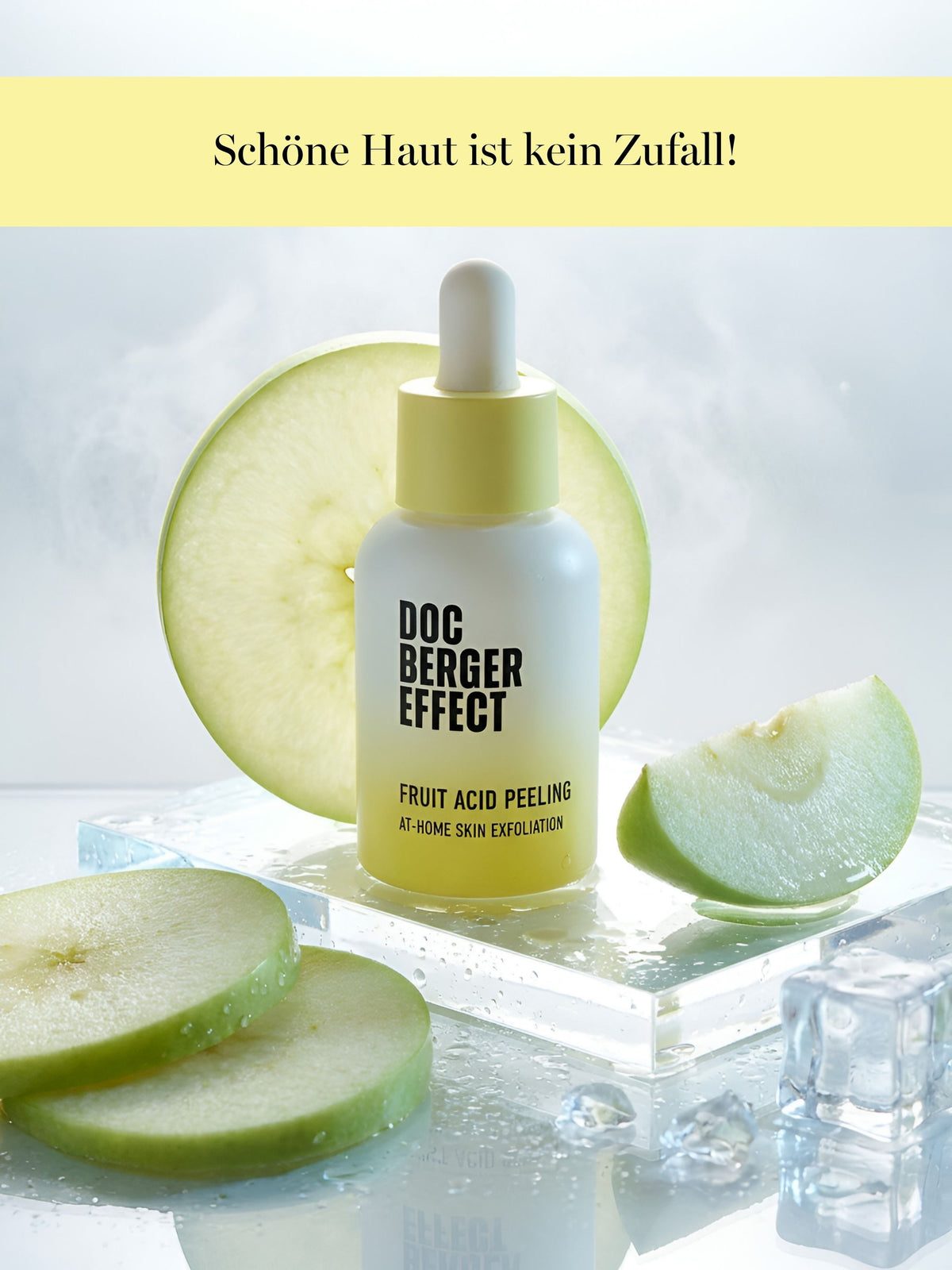 DOC BERGER EFFECT Fruit Acid Peeling is a fruit acid peel for those 40 and older, designed for dull, uneven, or skin prone to calluses. The combination of AHA and BHA helps remove dead skin cells, unclog pores, and promote a smoother, more even complexion. Particularly beneficial for early signs of pigmentation, enlarged-looking pores, rough patches of skin, and a loss of radiance.