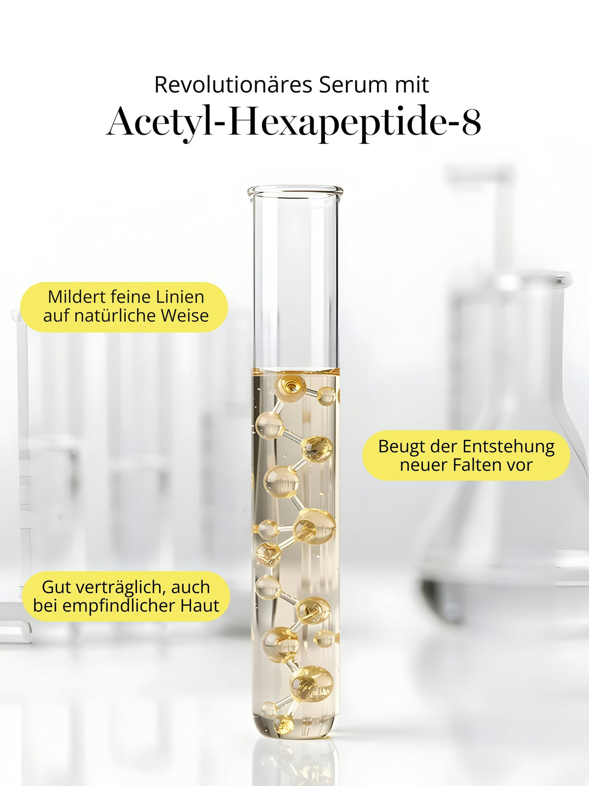 Acetyl-Hexapeptide-8 im DOC BERGER EFFECT Hyper Hyaluron Serum – Peptid-Technologie zur natürlichen Milderung mimischer Falten