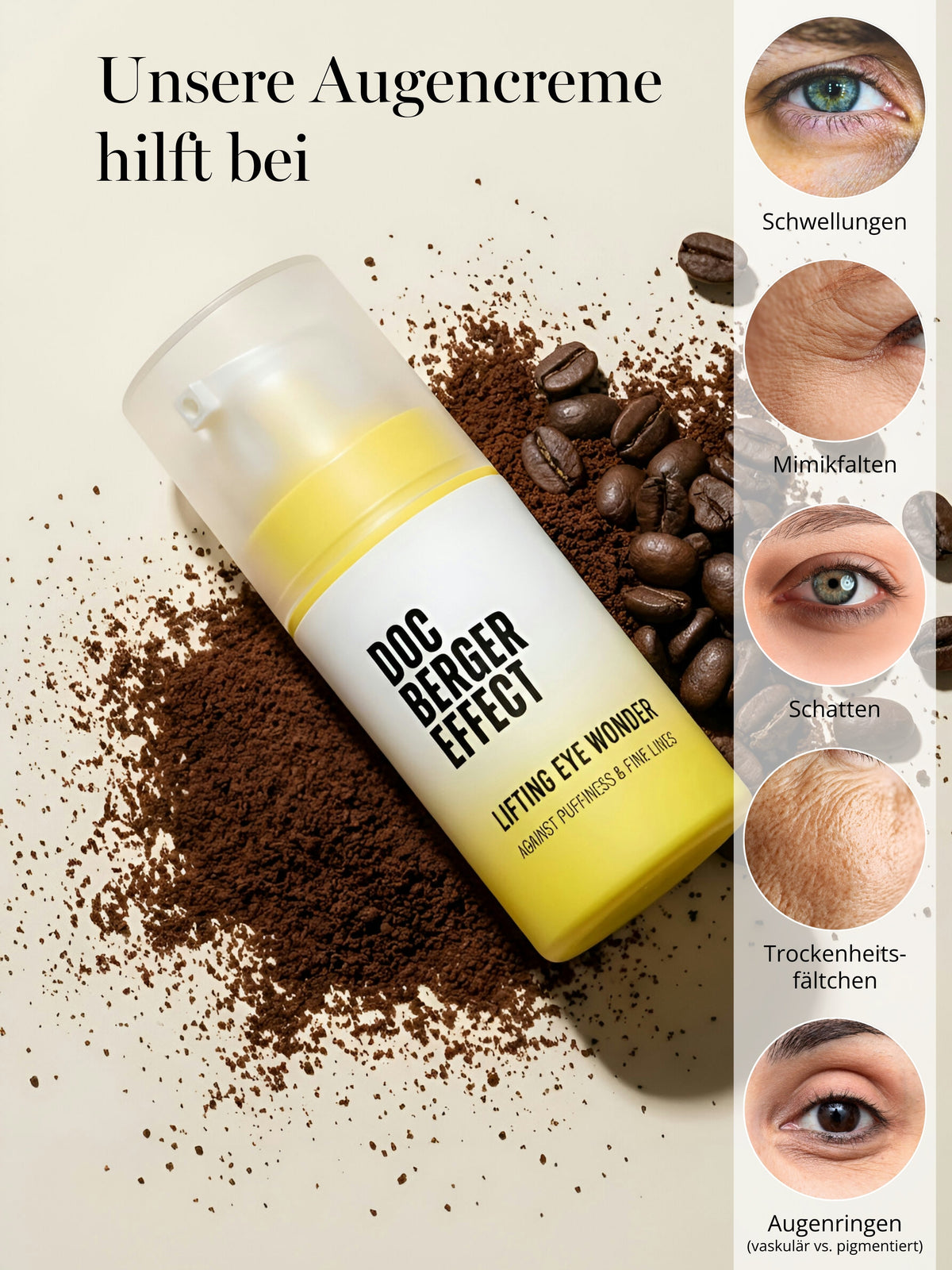 DOC BERGER EFFECT Lifting Eye Wonder Augencreme gegen Augenringe Schwellungen Mimkifalten Trockenheitsfältchen und Schatten unter den Augen