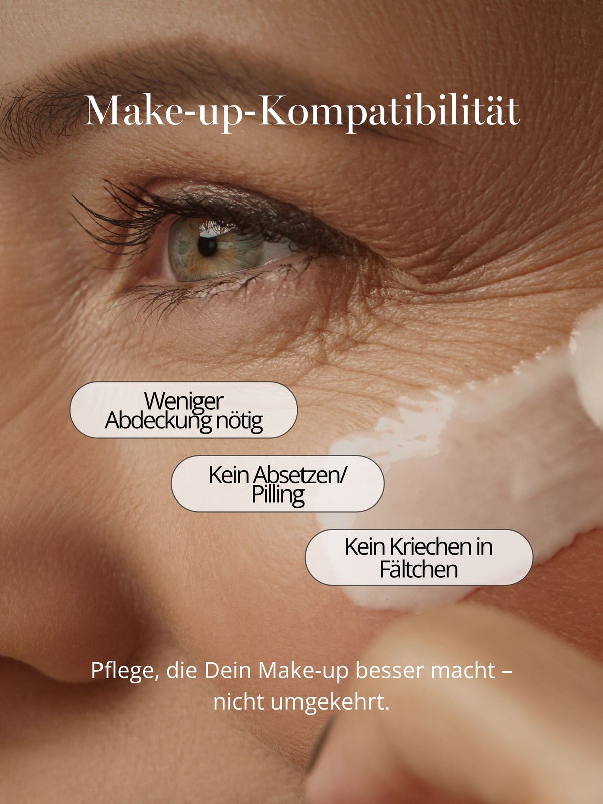 DOC BERGER EFFECT Lifting Eye Wonder als Augenpflege unter Make-up – pflegt und glättet die Augenpartie, ohne Pilling und ohne sich sichtbar in feinen Linien abzusetzen.