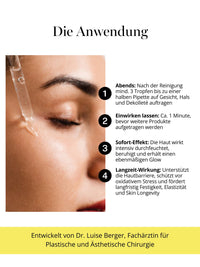 Anwendung des Platinum Elixir Anti-Aging Serums – beruhigendes Peptidserum für alle Hauttypen  zur Stärkung der Hautbarriere und Skin Longevity