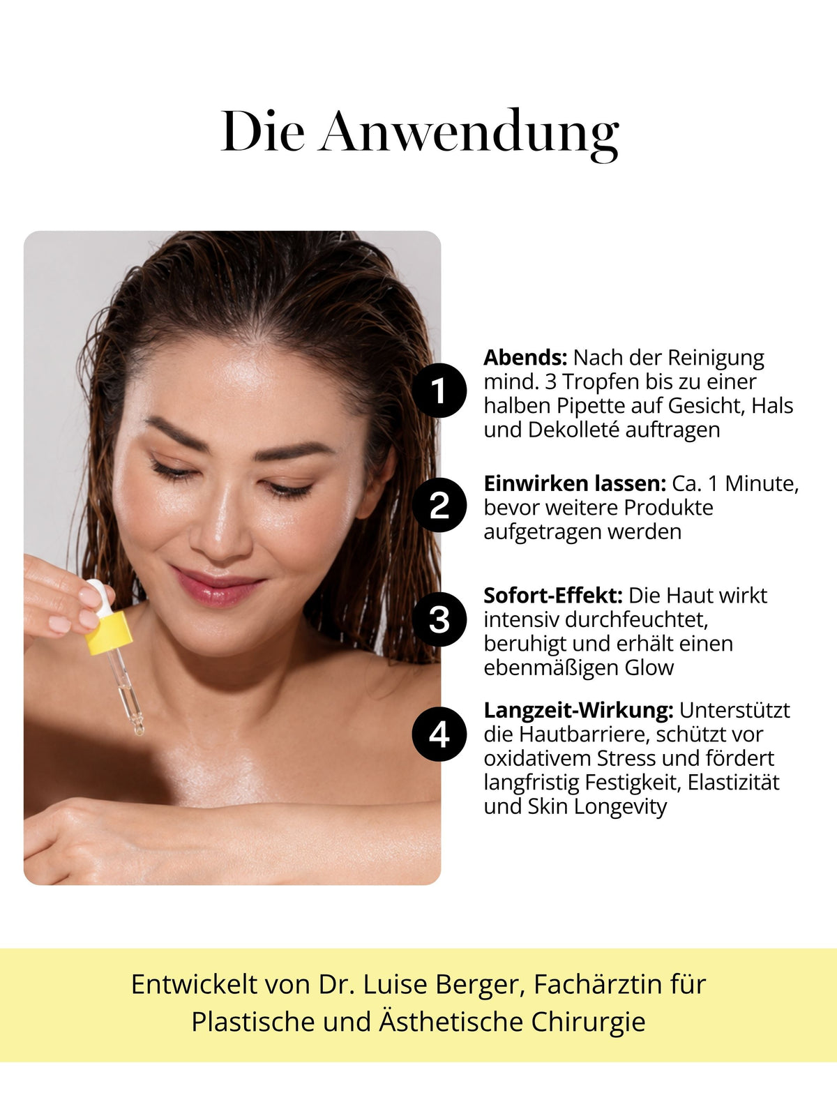 DOC BERGER EFFECT Platinum Elixir Pro-Longevity Serum für die abendliche Anti-Aging-Pflege zur Unterstützung von Hautregeneration, Festigkeit und Elastizität.