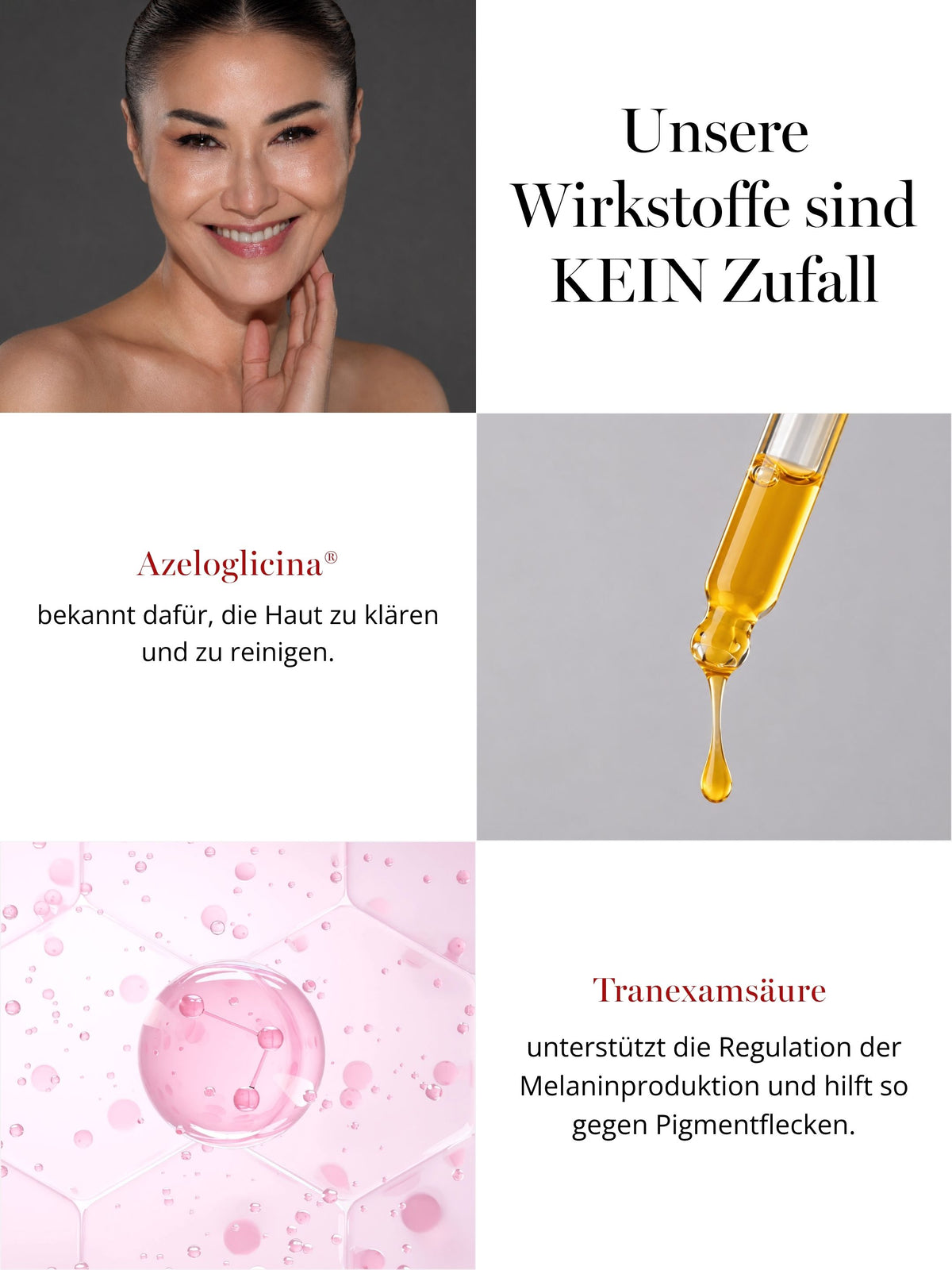 DOC BERGER EFFECT Purifying Power Serum mit Azeloglicina und Tranexamsäure gegen Unreinheiten, Pigmentflecken und einen ungleichmäßigen Hautton.