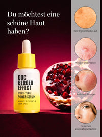 DOC BERGER EFFECT Purifying Power Serum reduziert Pickel, Rötungen und Pigmentflecken und sorgt für ein klareres, ebenmäßigeres Hautbild.
