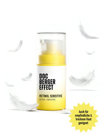 DOC BERGER EFFECT Retinol Sensitive was developed to provide gentle retinol care for sensitive, dry, and mature skin. The combination of retinol and bakuchiol supports skin renewal and targets fine lines, wrinkles, loss of elasticity, and an uneven complexion. This product is particularly beneficial for women over 40 and during menopause, when the skin often becomes drier, thinner, and more sensitive, while visible signs of aging increase.