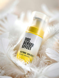DOC BERGER EFFECT Retinol Sensitive is a gently formulated anti-aging retinol serum with bakuchiol for sensitive, dry, and demanding skin. It supports skin renewal, can reduce fine lines and wrinkles, and helps create a smoother, more even complexion. It is particularly suitable for those new to retinol, as well as for mature skin aged 40 and older that requires a gentle retinol treatment due to increasing dryness and sensitivity.