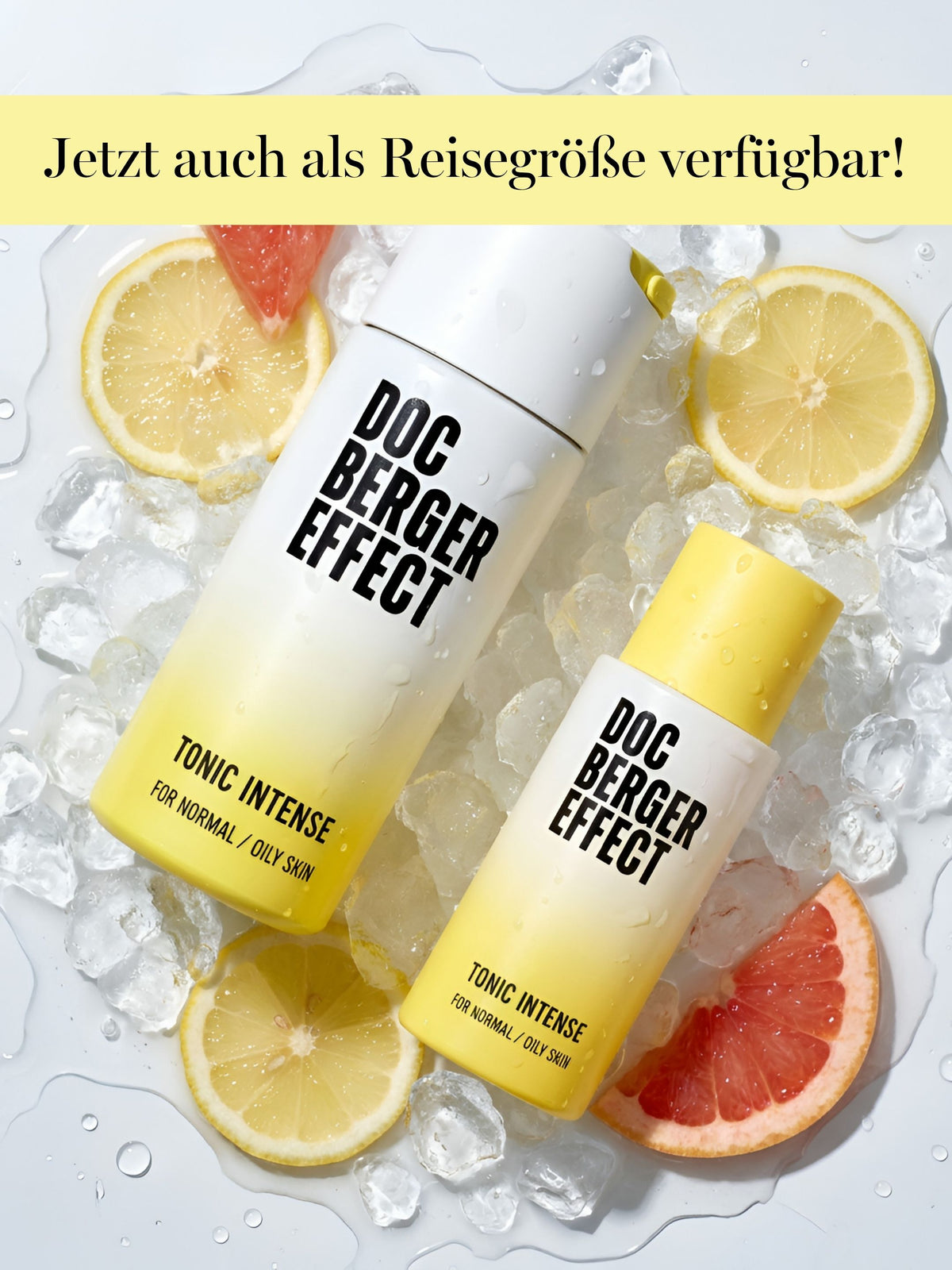 DOC BERGER EFFECT Tonic Intense ist auch in Reisegröße erhältlich und ideal für unterwegs – für geklärte Haut, verfeinerte Poren und eine intensive Pflegeroutine auch auf Reisen.
