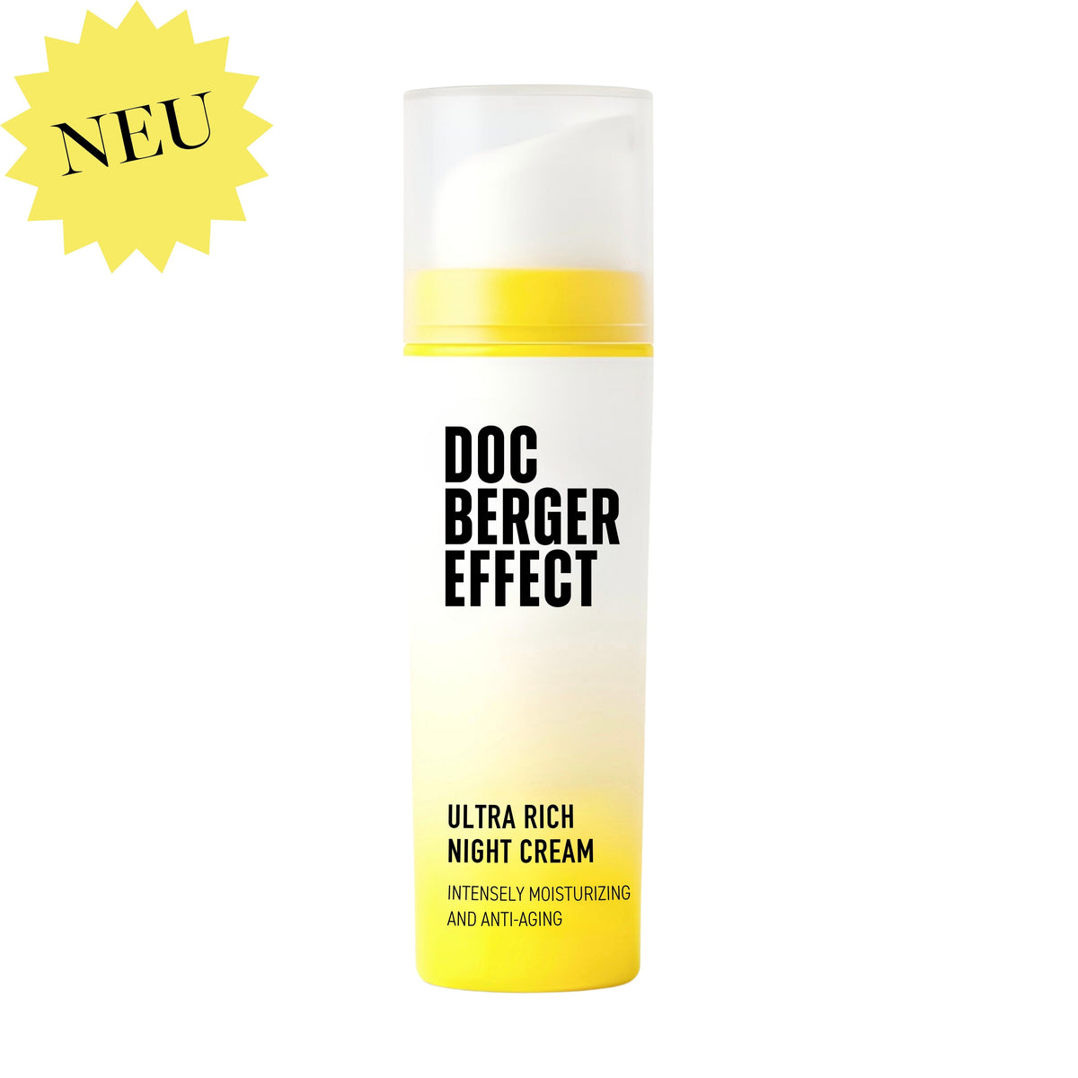 DOC BERGER EFFECT Ultra Rich Night Cream – reichhaltige Anti-Aging Nachtcreme für trockene und reife Haut mit Squalan, Avocadoöl und Hyaluronsäure zur intensiven Regeneration über Nacht.