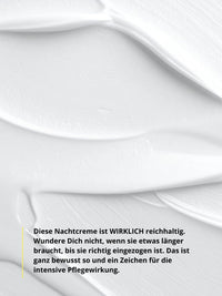 Textur der DOC BERGER EFFECT Ultra Rich Night Cream – intensiv pflegende Nachtcreme mit reichhaltiger, cremiger Konsistenz für sehr trockene und reife Haut.