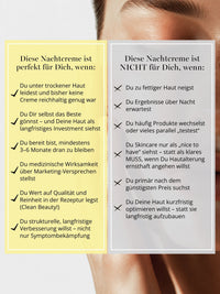 Welche Nachtcreme ist die beste für trockene und reife Haut? Die DOC BERGER EFFECT Ultra Rich Night Cream wurde für sehr trockene, lipidarme und anspruchsvolle Haut entwickelt und eignet sich besonders bei Trockenheitsfältchen, Spannungsgefühl, Feuchtigkeitsverlust und altersbedingt schwächer werdender Hautbarriere.