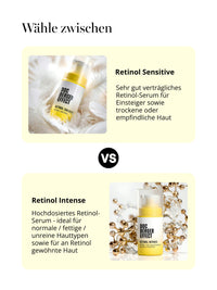 Retinol Testsieger Set von DOC BERGER EFFECT – wahlweise mit Retinol Sensitive für empfindliche Haut oder Retinol Intense für erfahrene Anwender – sichtbare Hautverbesserung